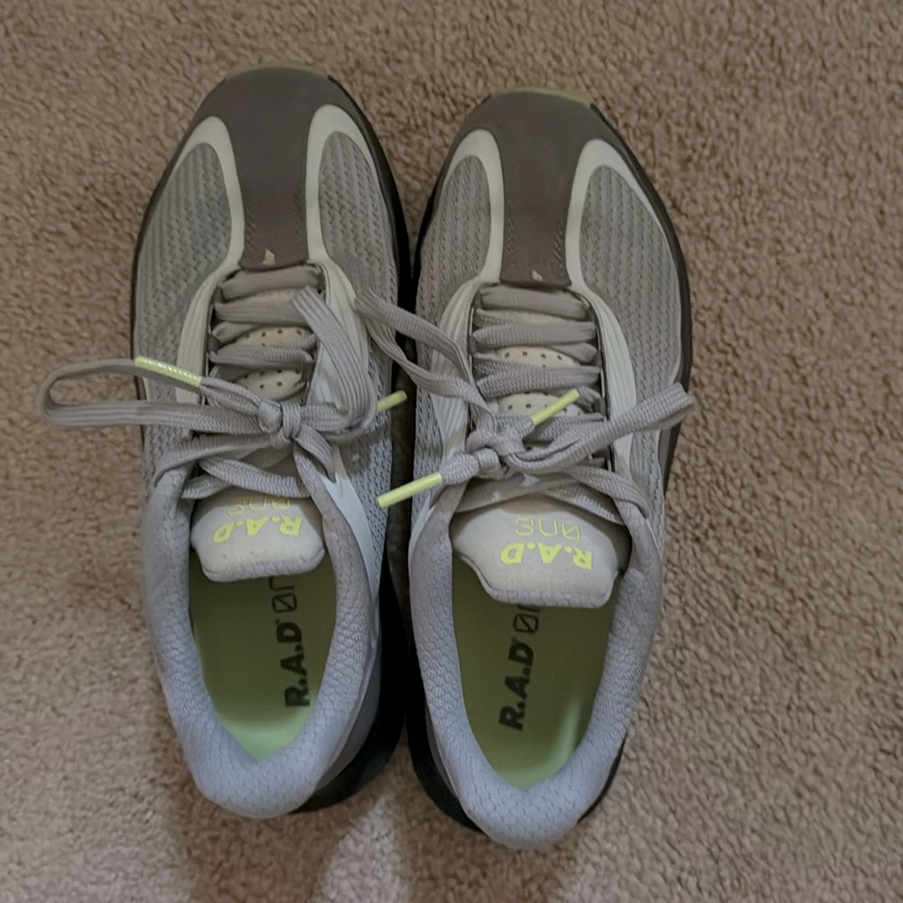 Grey and yellow R.A.D shoes, men’s size 7